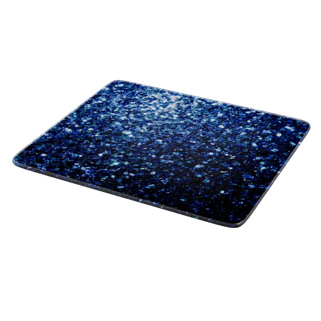 Dark Blue deep shiny faux glitter sparkles Cutting Board (Corner)