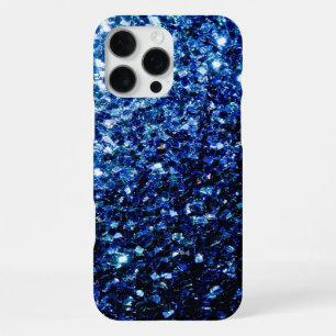 Dark Blue deep shiny faux glitter sparkles iPhone 16 Pro Max Case