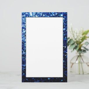 Dark Blue deep shiny faux glitter sparkles Stationery