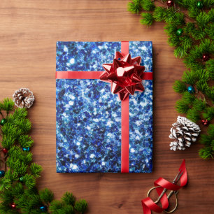 Dark Blue deep shiny faux glitter sparkles Wrapping Paper
