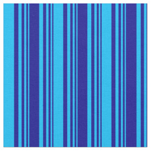 Dark Blue & Deep Sky Blue Lined/Striped Pattern Fabric