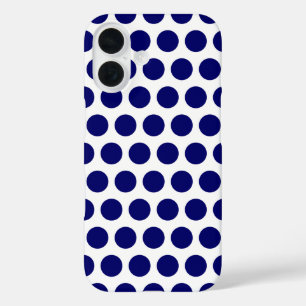Dark Blue Dots iPhone 16 Case