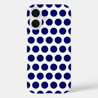Dark Blue Dots iPhone 16 Case