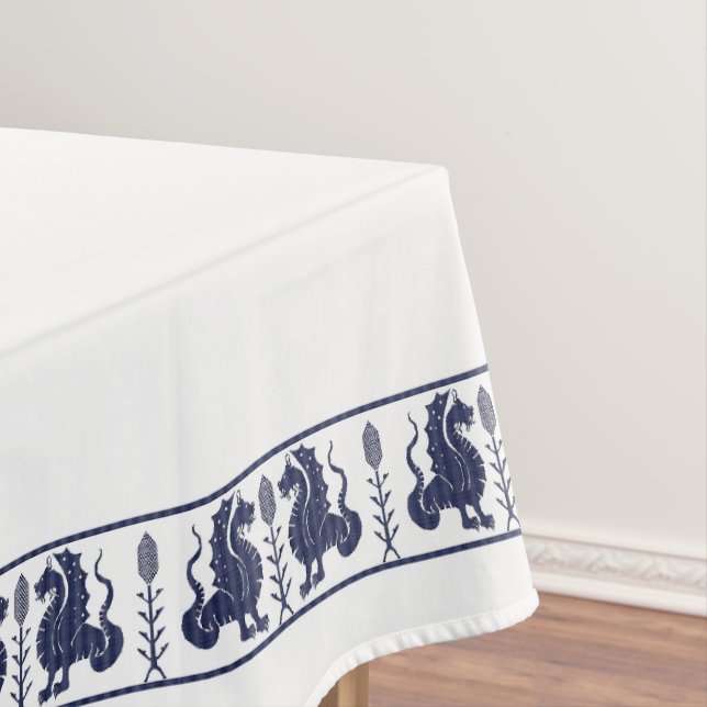 Dark Blue Dragons Tablecloth (In Situ)