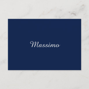Dark Blue Elegant Casual Own Name Handwriting Enclosure Card