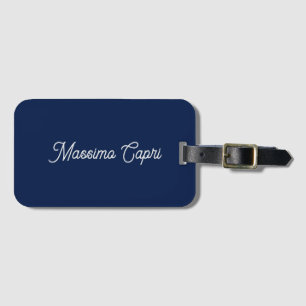 Dark Blue Elegant Casual Own Name Handwriting Luggage Tag