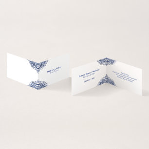 Dark blue elegant mandala business card