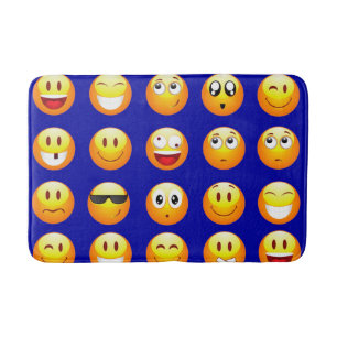 dark blue emojis bathroom bathmat bath mat