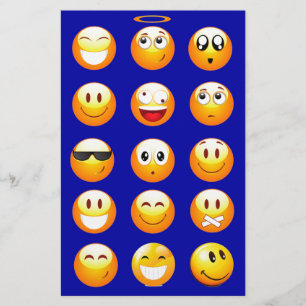 dark blue emojis stationery