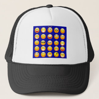 dark blue emojis trucker hat