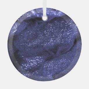 Dark Blue Fabric: Decorative Texture. Glass Ornament