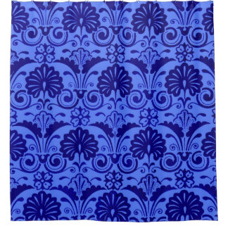 dark blue fans and fronds print