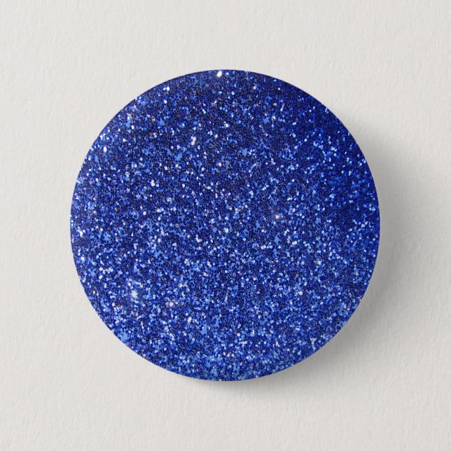 Dark blue faux glitter graphic 2 inch round button (Front)