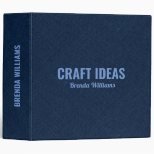 Dark BLUE faux linen texture Binder
