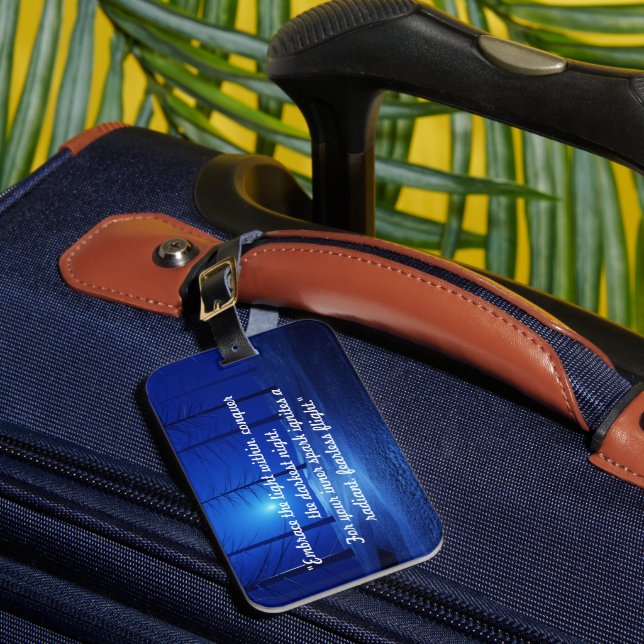 Dark Blue forest modern monogram  Luggage Tag (Front Insitu 1)