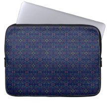 Dark Blue Geometric Electronics Bag