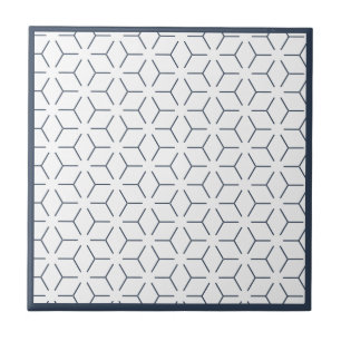 Dark Blue Geometric Pattern Tile