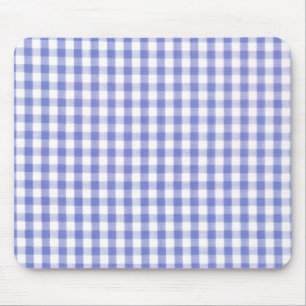 Dark blue gingham pattern mouse pad