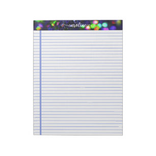 Dark Blue Glitter Lined Personalized Notepad
