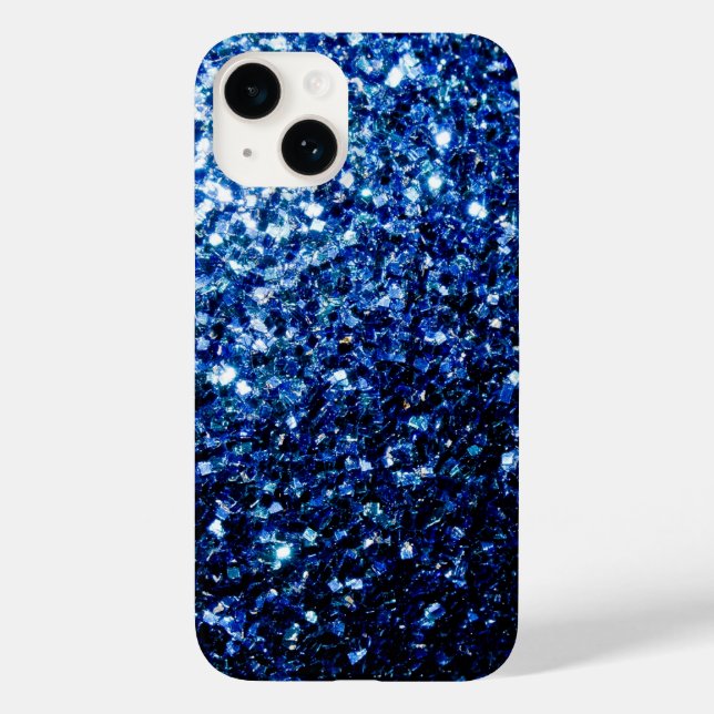 Dark Blue glitter sparkles Case-Mate iPhone Case (Back)