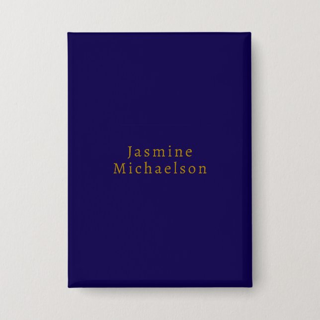 Dark Blue & Gold Cute Minimalist Own Name (Front)