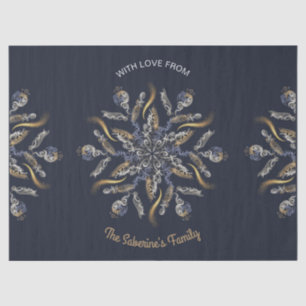 Dark Blue & Gold Midnight Sparkle Stars New Year  Tissue Paper