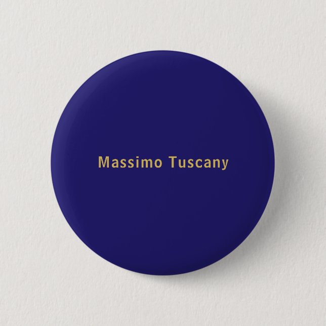 Dark Blue & Gold Professional Trendy Minimalist 2 Inch Round Button (Front)
