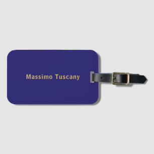 Dark Blue & Gold Professional Trendy Minimalist Luggage Tag