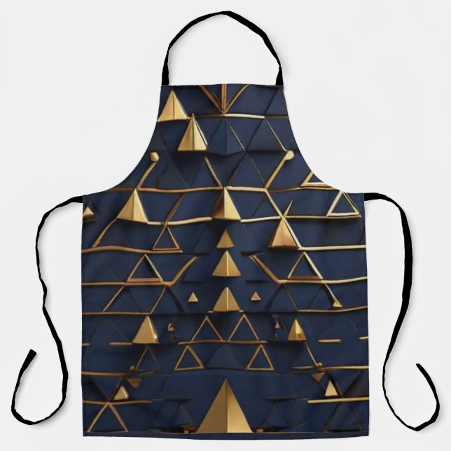 Dark blue & Gold Pyramid Art Apron (Front)