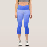 Dark blue gradient geometric mesh pattern capri leggings<br><div class="desc">Unique and fun customizable geometric women's clothing. Cool capri leggings fashion for her. 
Triangle geometric mesh with light dark blue ombre gradient.</div>