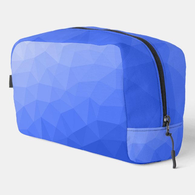 Dark blue gradient geometric mesh pattern dopp kit (Right Corner)