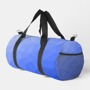Dark blue gradient geometric mesh pattern duffle bag