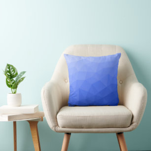 Dark blue gradient geometric mesh pattern throw pillow