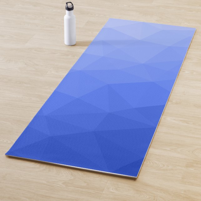 Dark blue Gradient Geometric Mesh Pattern Yoga Mat (In Situ)
