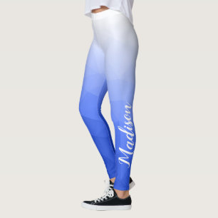 Dark blue Gradient Geometry Mesh Pattern Name Leggings