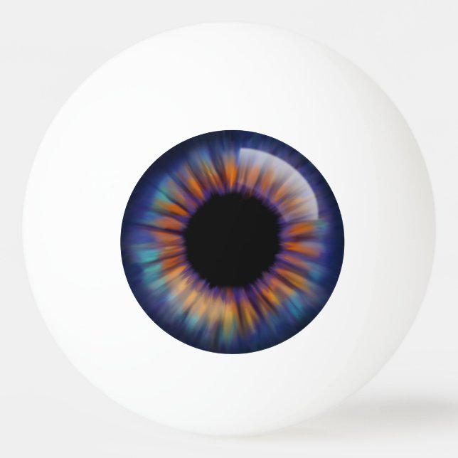 Dark Blue Green orange yellow iris eyeball Ping Pong Ball (Front)