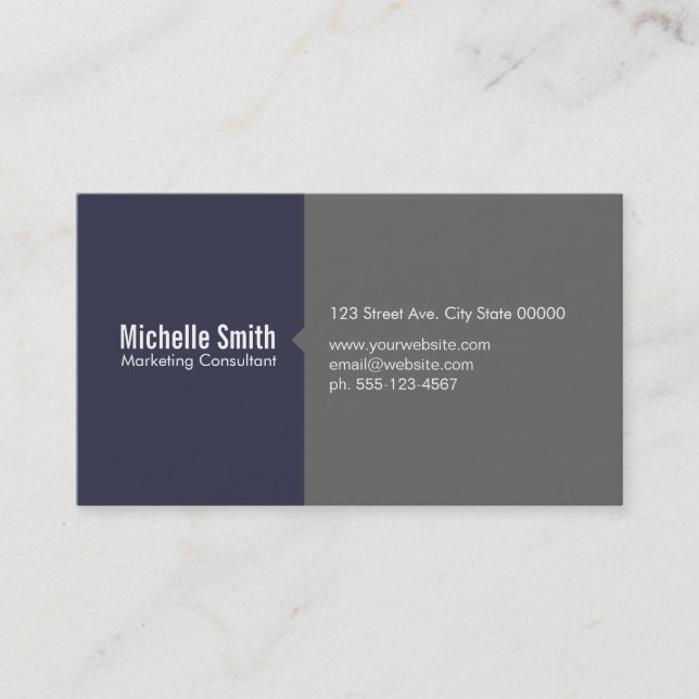 Dark Blue & Grey Business Card (Front)