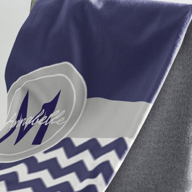 Dark Blue Grey Chevron Sherpa Blanket (Creator Uploaded)
