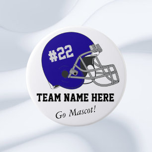 Dark Blue Grey Football Helmet Button