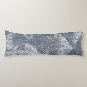 Dark Blue-Grey Minimal Geometric Ink Texture Body Pillow