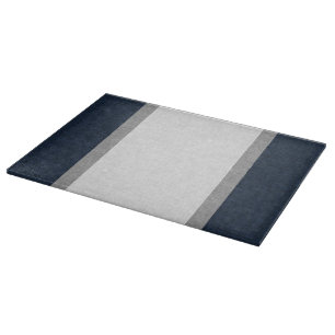 Dark Blue Grey Stripe Crosshatch Pattern Cutting Board