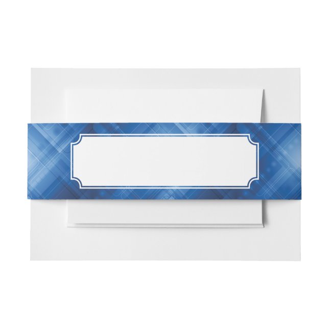 Dark blue hi-tech background invitation belly band (Front Example)
