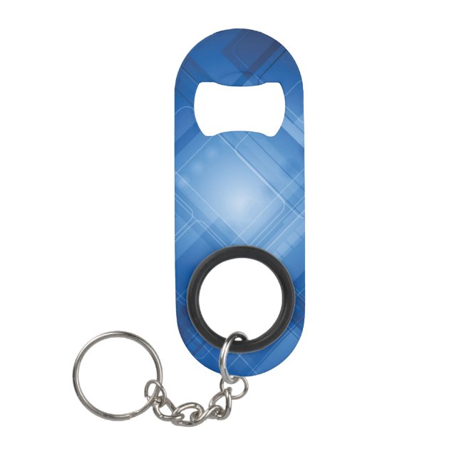 Dark blue hi-tech background mini bottle opener (Front)