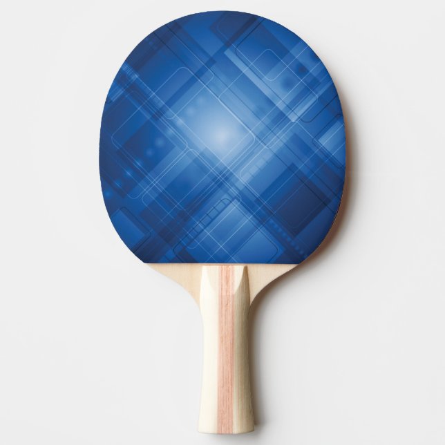 Dark blue hi-tech background ping pong paddle (Front)