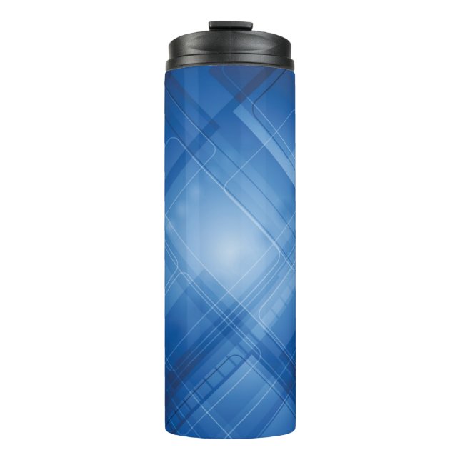 Dark blue hi-tech background thermal tumbler (Front)
