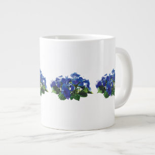Dark Blue Hydrangea Lace Cap Large Coffee Mug