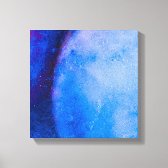Dark Blue Ice Abstract Art Photo Canvas Print (Front)
