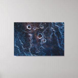 Dark Blue Ice Abstract Art Photo Canvas Print
