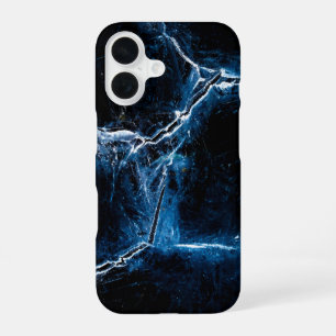 Dark Blue Ice Art Photo iPhone 16 Case