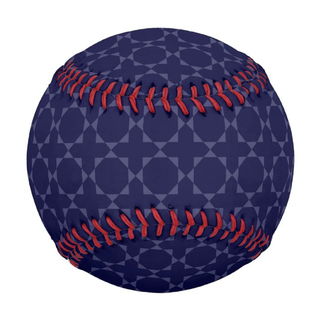 Dark Blue Islamic Geometric Pattern Baseball (Front)